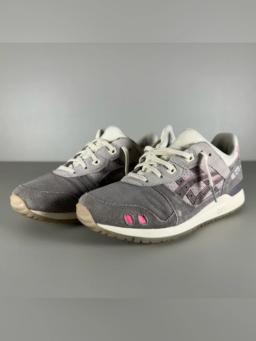 END. x Asics Gel Lyte III Lavender Grey Pink Ivory Suede Sneakers
